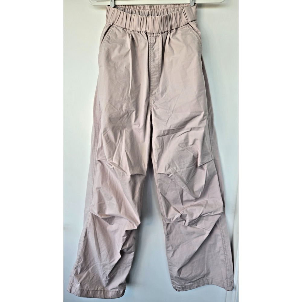 Muji Pants Track Wide leg Chino Flared Drawstrings Two Ways Pastel Pink Academia